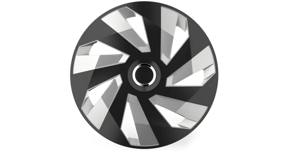 Dísztárcsa 13" Vector Ring Chrome Black & Silver (4 Darabos Garnitúra)