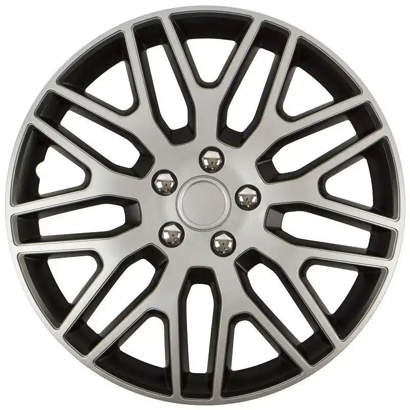 AMIO Radkappe DAKAR NC 15" SILVER&BLACK Mit Chromschrau